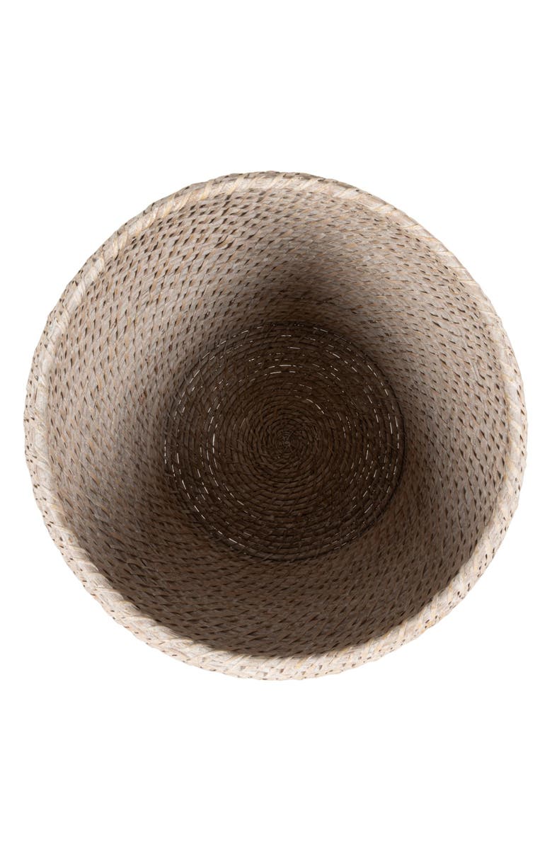 Storied Home Decorative Hand-Woven Rattan Storage Baskets with Lids, Whitewashed, Set of 2, Alternate, color, White