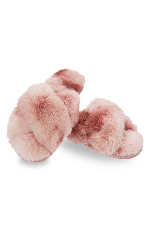 Memoi The Josephine Faux Fur Scuff Slipper In Pink