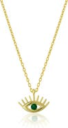 Spero London Emerald Eye Evil Eye Sterling Silver Necklace