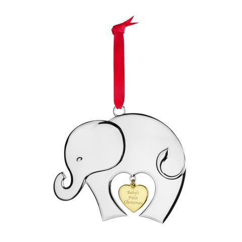 Baby's First Christmas Elephant Ornament, Dated 2026