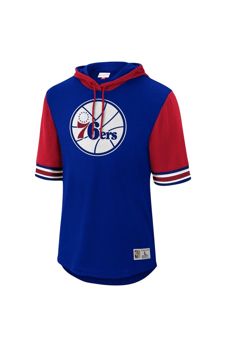 Mitchell & Ness Men's Mitchell & Ness Royal Philadelphia 76ers Hardwood Classics Buzzer Beater Mesh Pullover Hoodie, Alternate, color, Royal