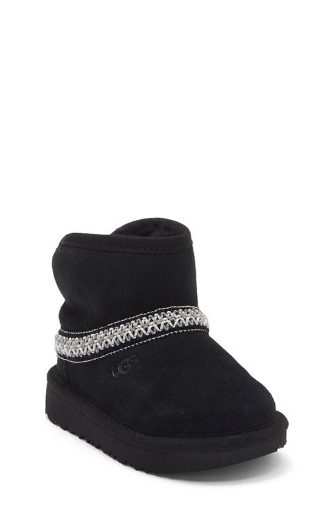 Kids' Classic Faux Fur Mini Crescent Boot (Toddler & Walker)