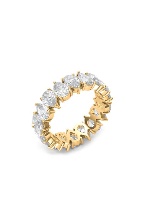 Alternating Pear Lab Created Diamond Eternity Ring