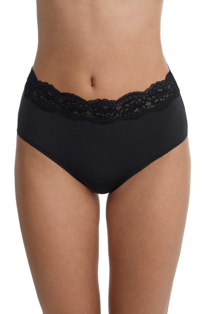 Skarlett Blue Divine Lace Trim Brief 3-Pack, Alternate, color, Black/Black/Nylon