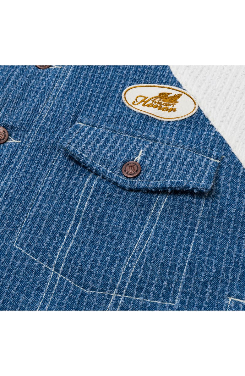 HONOR THE GIFT Colorblock Denim Trucker Jacket, Alternate, color, Indigo