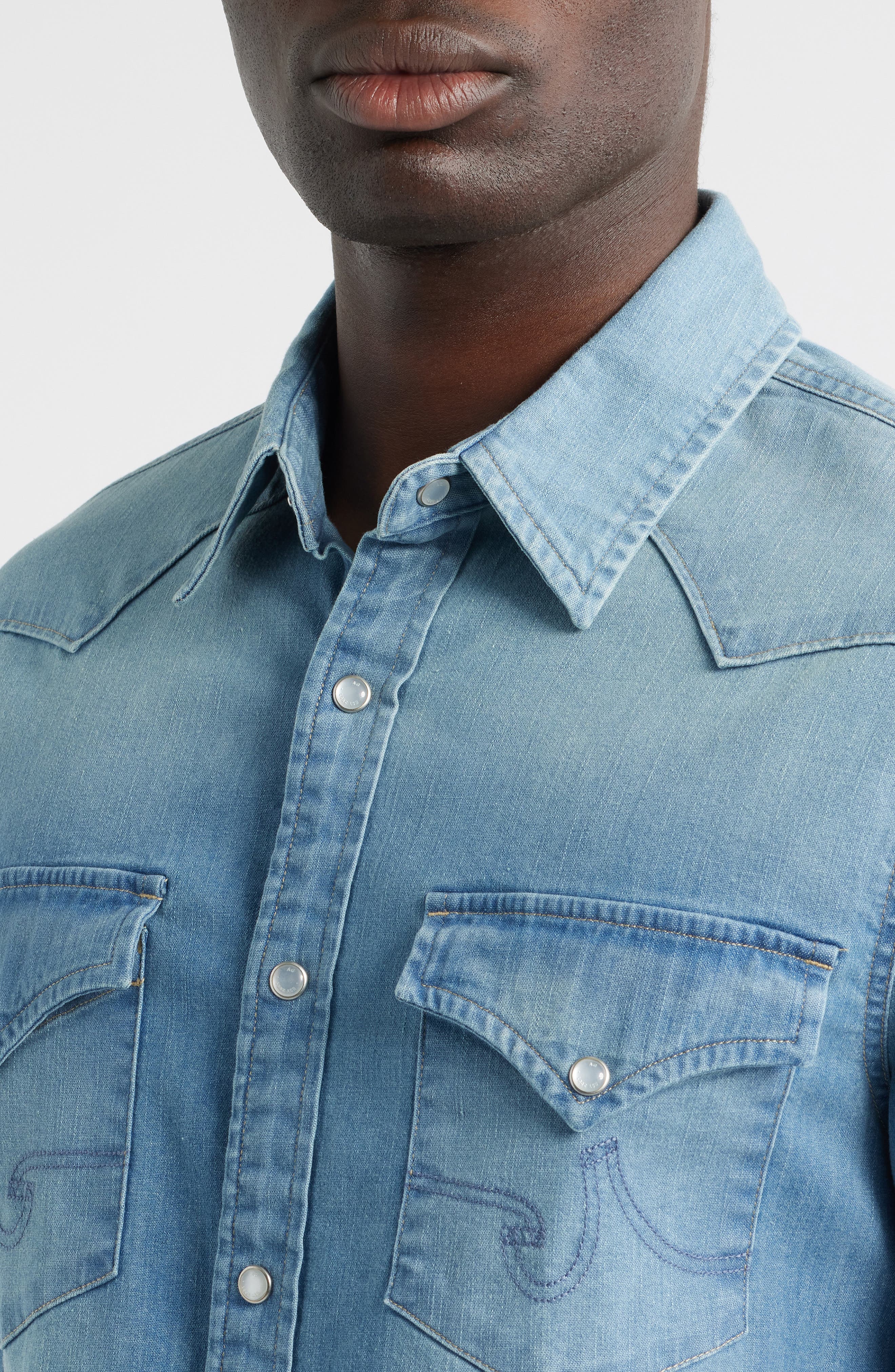 Huston Classic Fit Western Denim Snap-Up Shirt - image 4