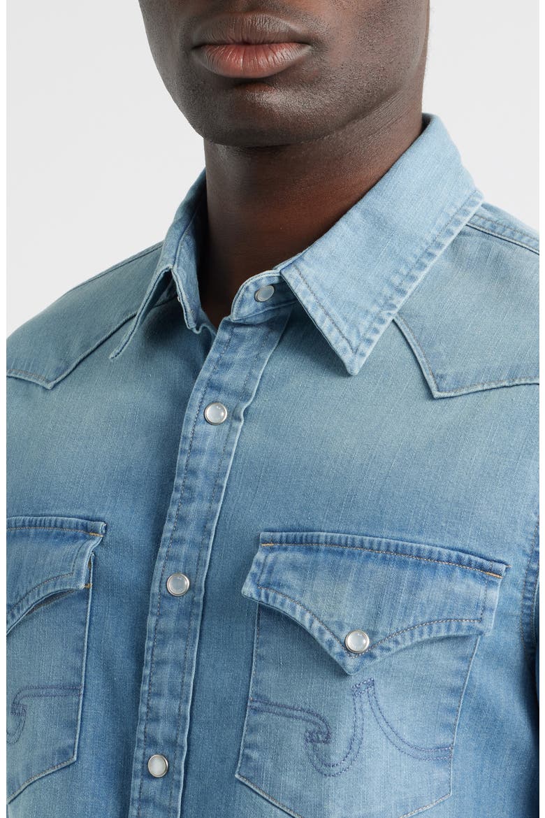 Huston Classic Fit Western Denim Snap-Up Shirt, Alternate, color, STANTON