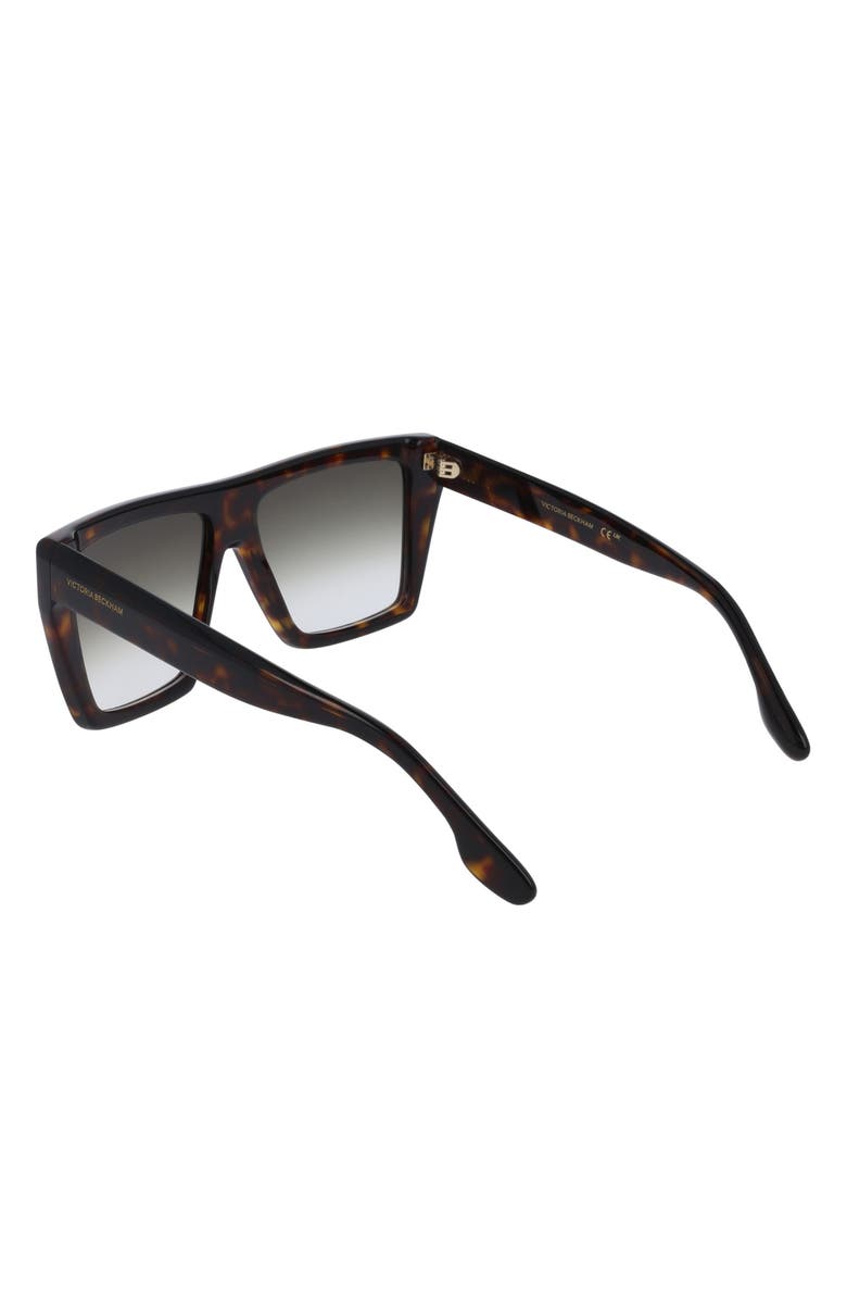 Victoria Beckham 56mm Gradient Square Sunglasses, Alternate, color, Dark Havana
