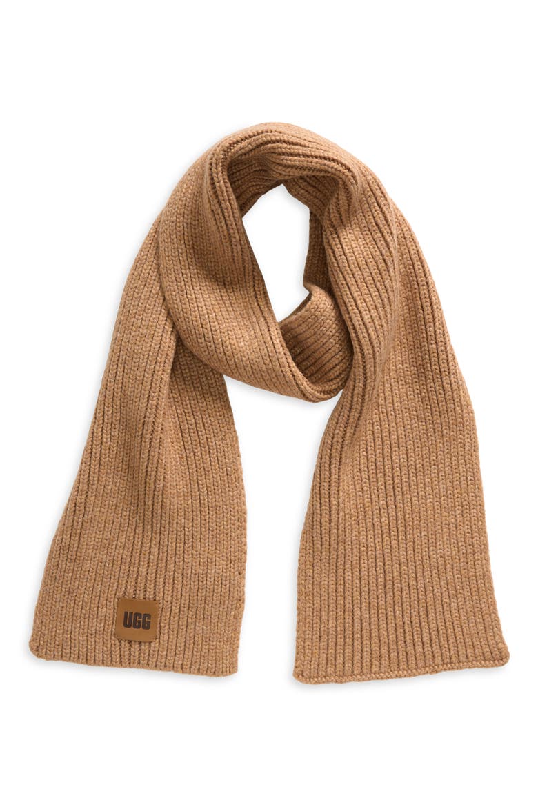 Chunky Rib Scarf, Main, color, CAMEL