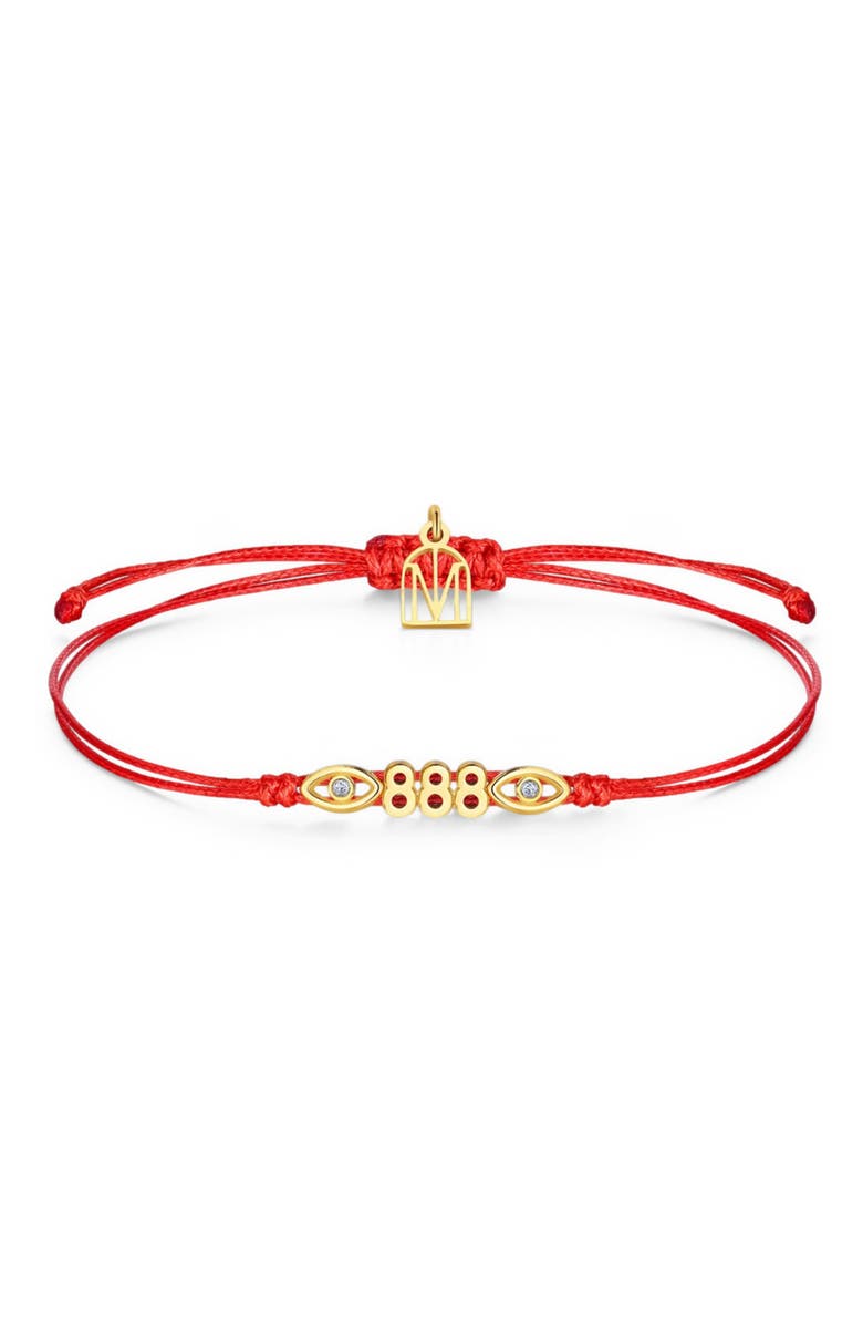 Mantra Angel Number Thread bracelet, Main, color, 888 - Yellow Gold