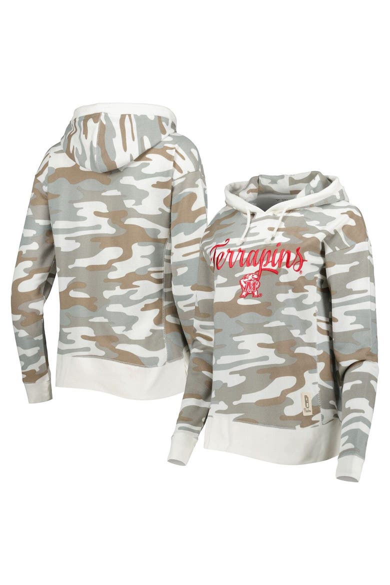 Women's Pressbox Camo Maryland Terrapins San Pablo Pullover Hoodie, Main, color, Camo