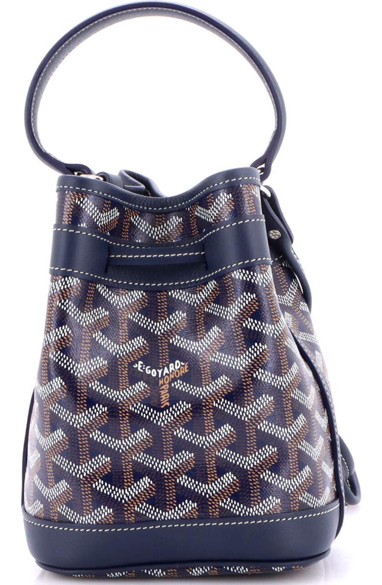 Pre-Owned Goyard Petit Flot Bucket Bag Coated Canvas Mini, Alternate, color, Blue
