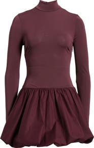 Mistress Rocks Puffball Long Sleeve Bubble Hem Minidress