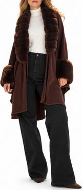 SAACHI Filippa Faux Fur Trim Cardigan