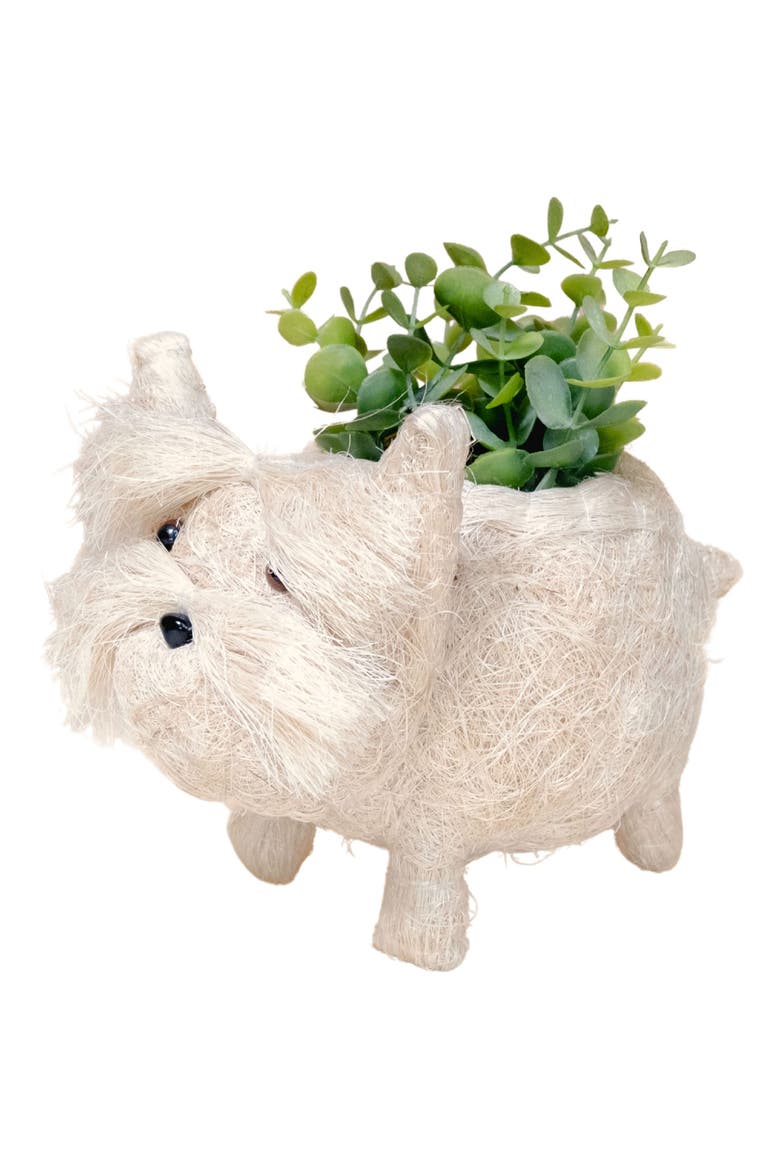 Baby Westie Handwoven Planter, Main, color, WHITE