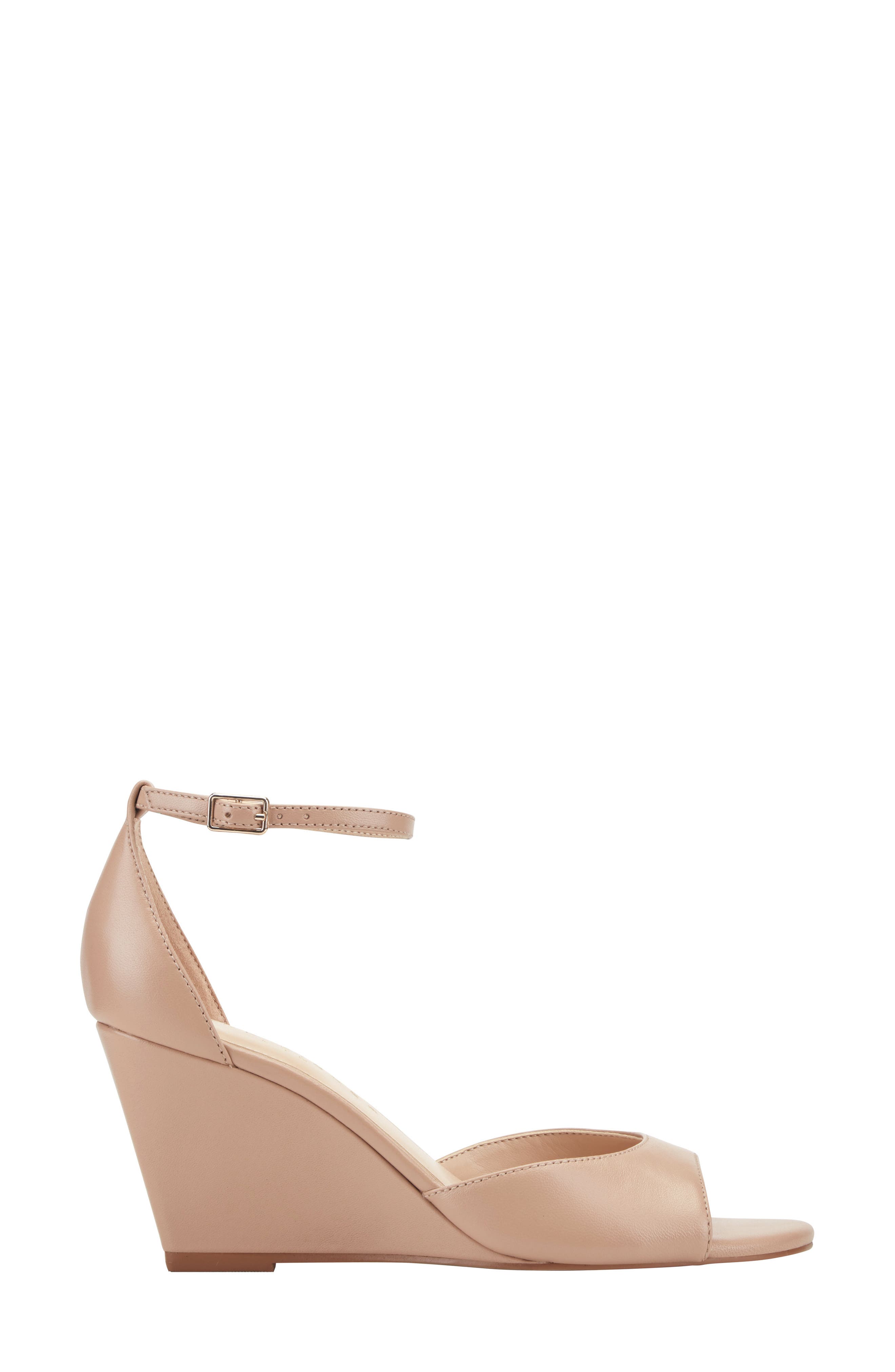 Marc Fisher LTD Felyna Ankle Strap Wedge Sandal, Alternate, color, Beige