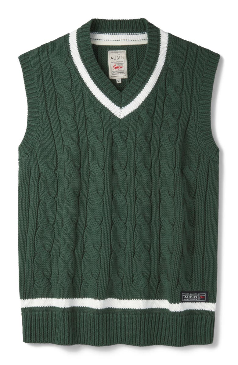 Aubin Everby V-Neck Cricket Slipover Vest, Alternate, color, Green