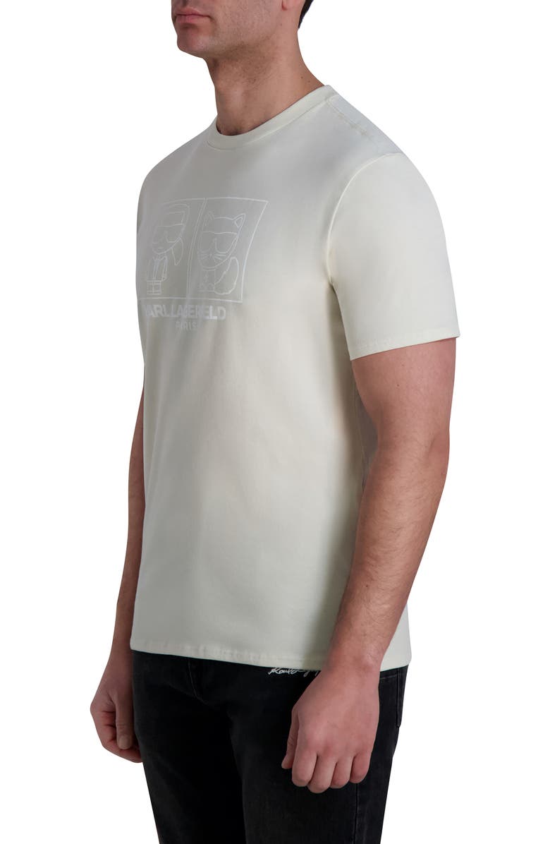 KARL LAGERFELD PARIS Karl & Choupette Square Logo Graphic T-Shirt, Alternate, color, 