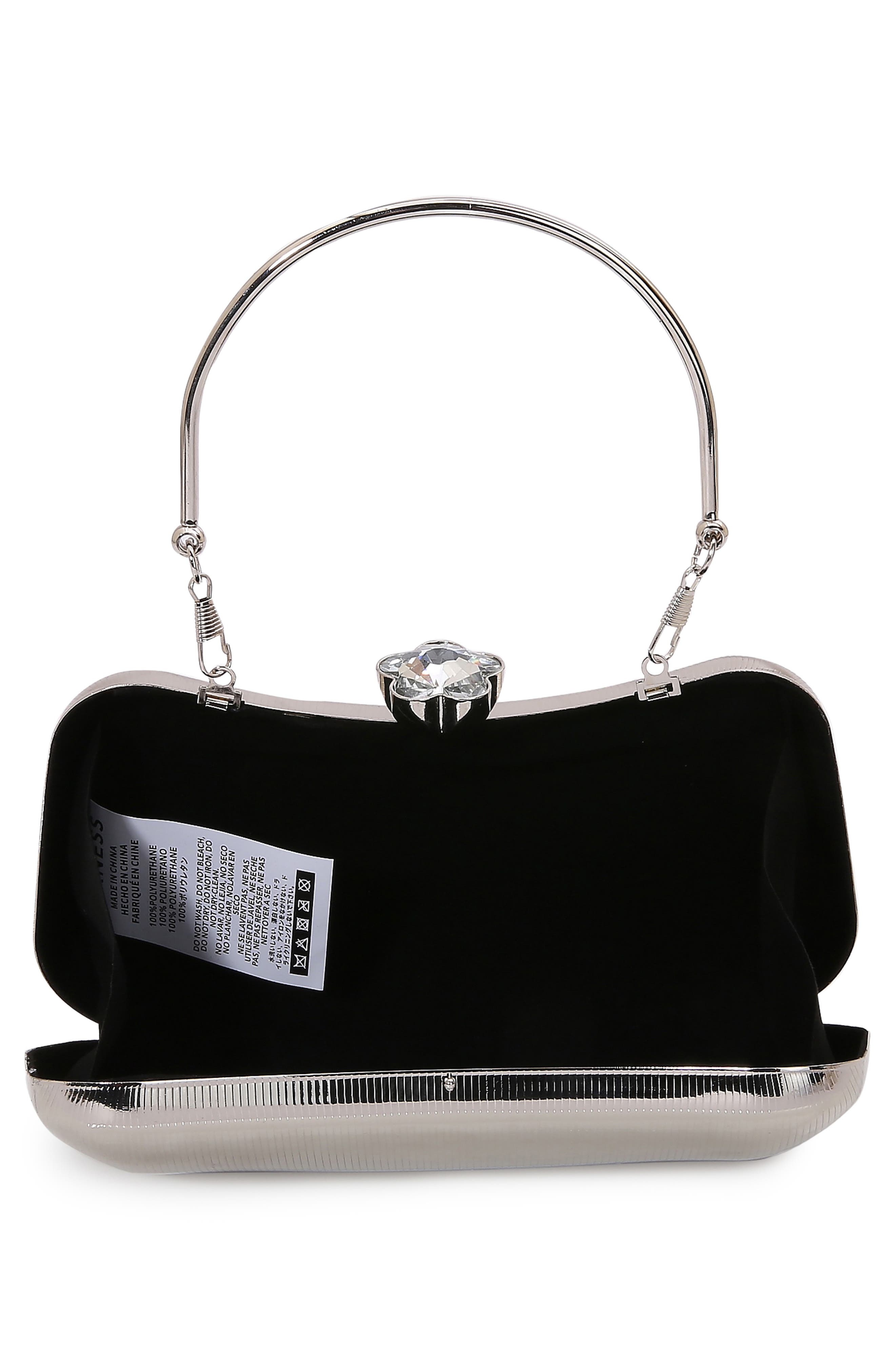 Ribbed Clutch, Alternate, color, SILVER