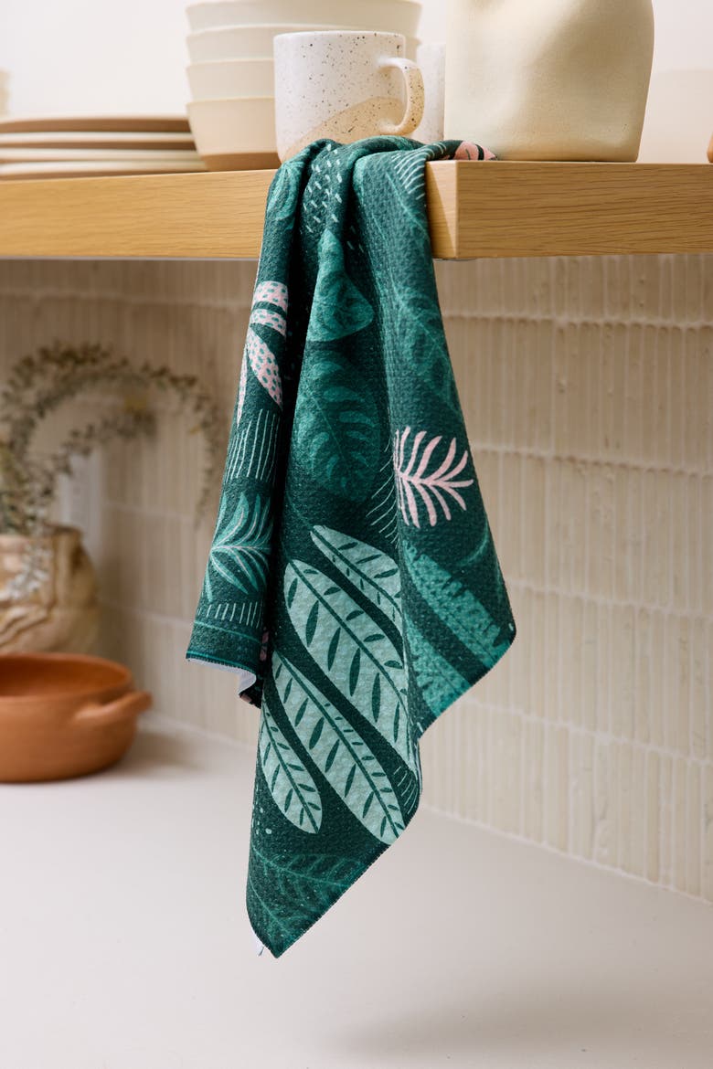 Kitchen Tea Towel Set, Alternate, color, Scallop Forest