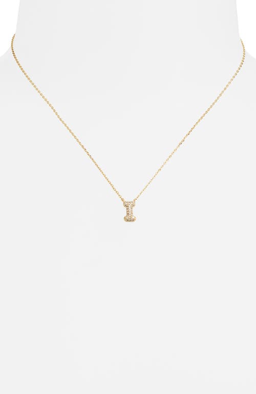 Leith Cubic Zirconia Initial Pendant Necklace In I- Clear- Gold