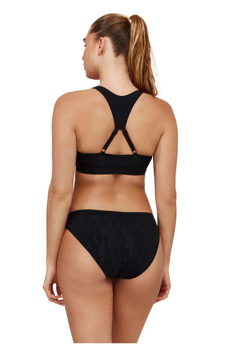 Oceans Eleven Scoop Neck Bikini Top, Alternate, color, Multi Black
