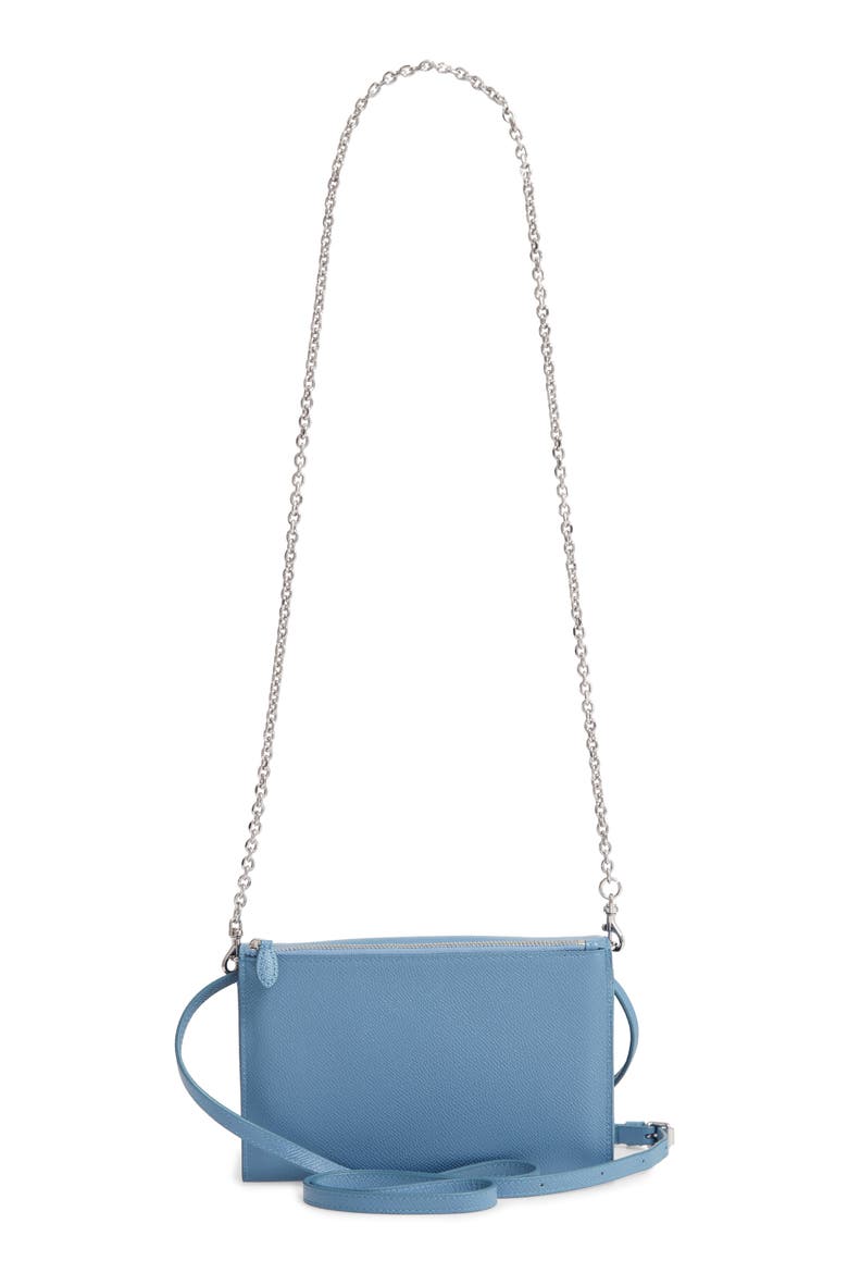 Gabby Leather Wallet on a Chain, Alternate, color, CEMENT BLUE