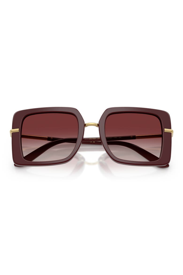 52mm Gradient Square Sunglasses, Alternate, color, BORDEAUX