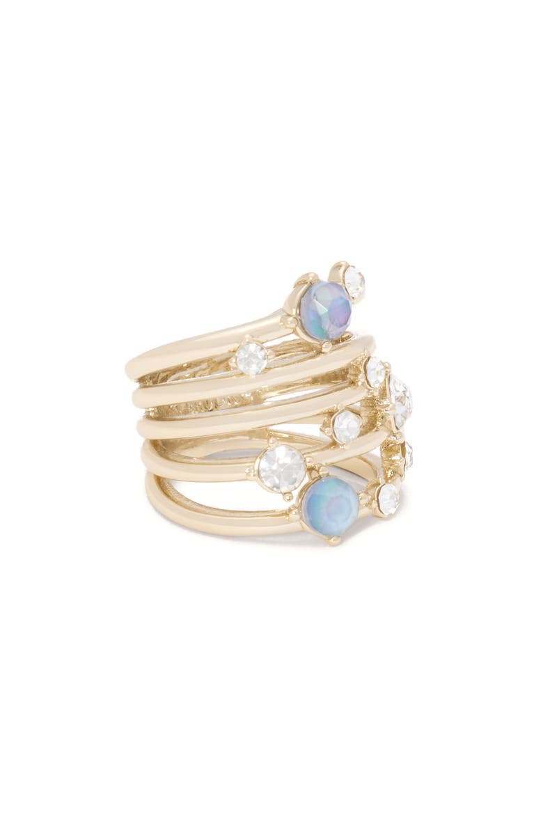 Lila Goldtone Mother of Pearl Stacked Ring, Alternate, color, MOTHER OF PEARL