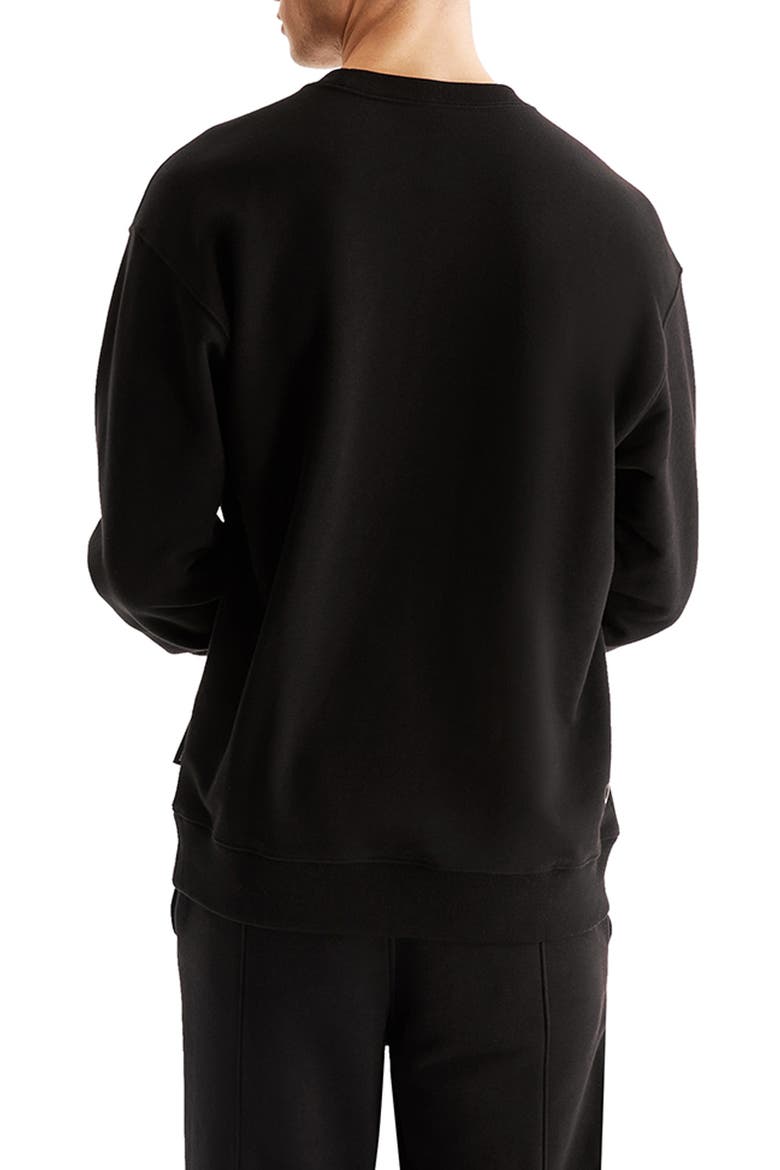 Club Crewneck Cotton Blend Sweatshirt, Alternate, color, BLACK