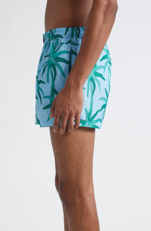 Jacquemus Le Maillot Puntini Light Blue Swimsuit With Elastic Waist And All-over Print In Tech Fabric Man In Blue