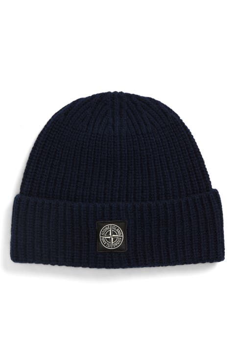Logo Patch Virgin Wool Rib Beanie
