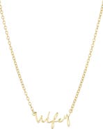 Adornia Wifey 14k Gold Plated Nameplate Necklace