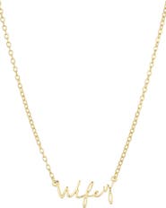 Adornia Wifey 14k Gold Plated Nameplate Necklace