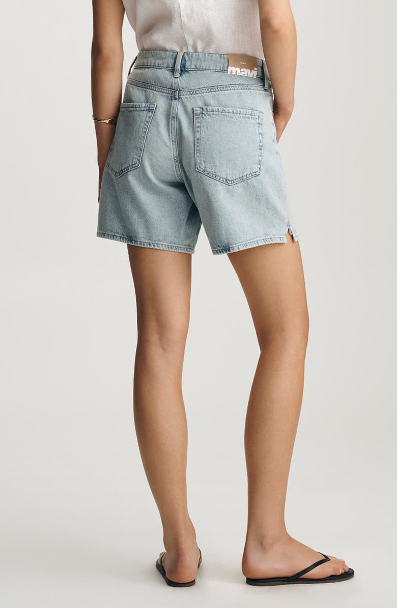 Mavi Jeans Nella Drawstring Mid Thigh Denim Shorts, Alternate, color, Denim Light Blue