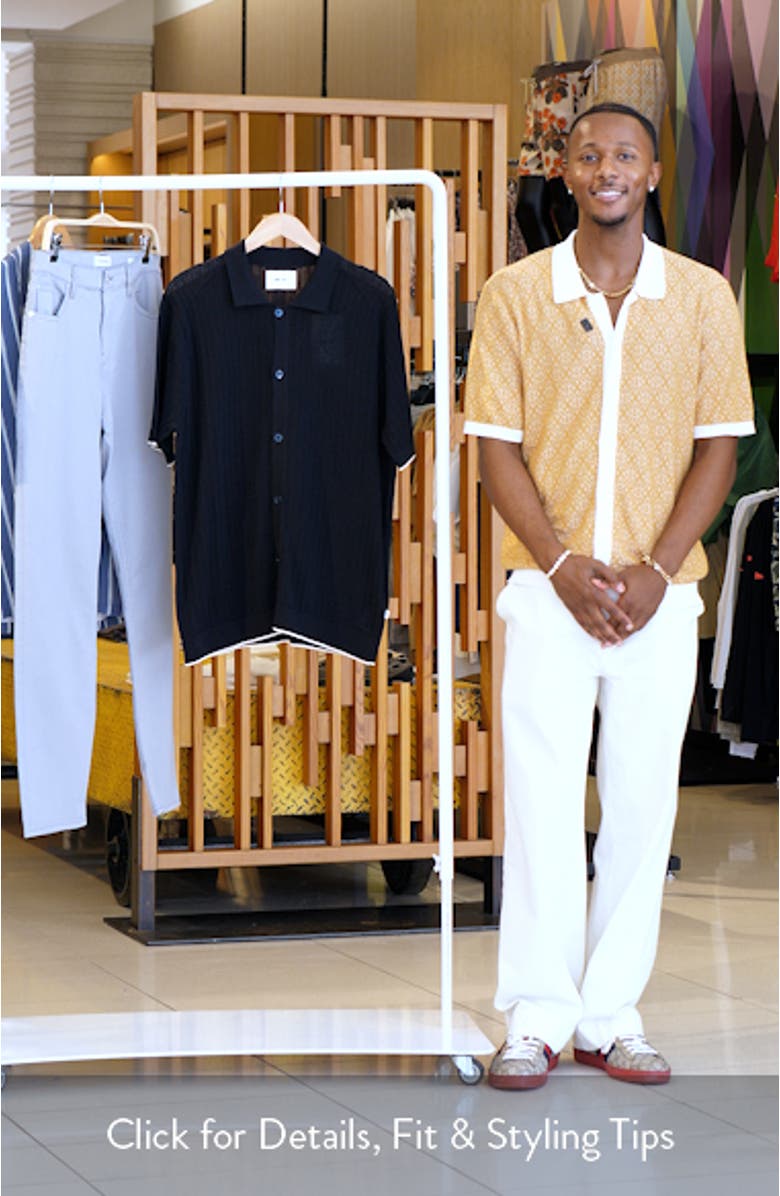 Nalo 6561 Short Sleeve Knit Cotton Button-Up Shirt, sales video thumbnail