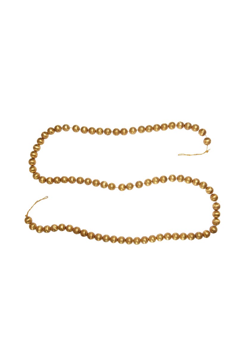 Handmade Embossed Metal Ball Garland, Gold Finish, Main, color, Gold