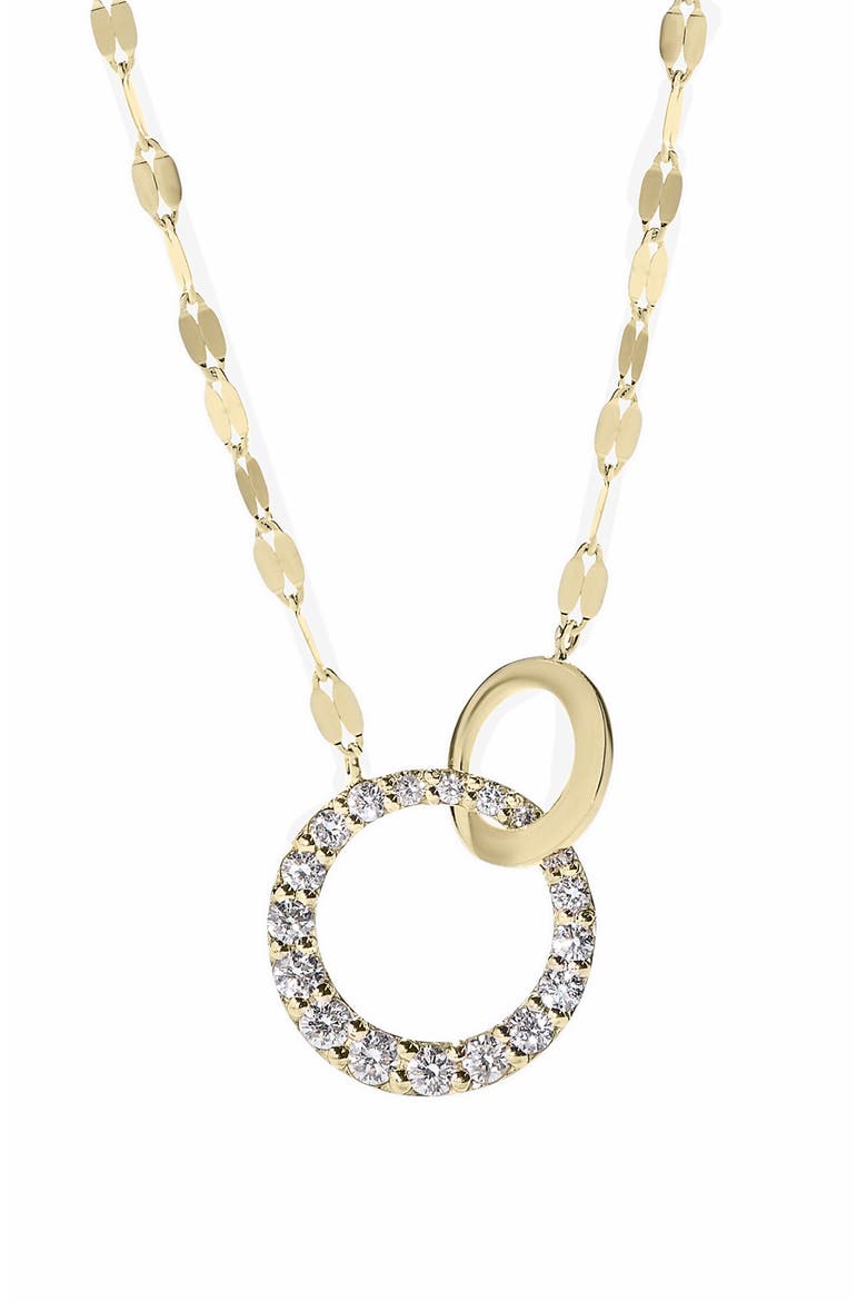 14K Gold Diamond Interlocking Pendant Necklace, Main, color, YELLOW GOLD