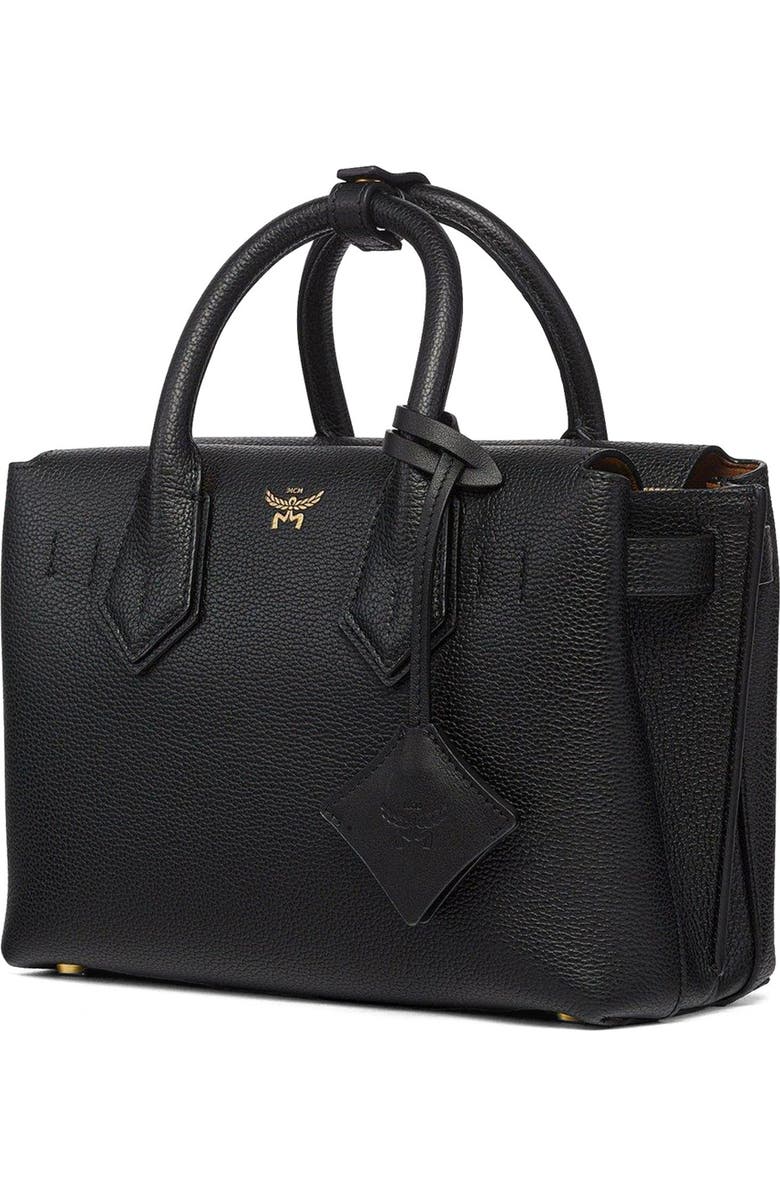 MCM Small Milla Tote in Spanish Embossed Leather, Alternate, color, Black