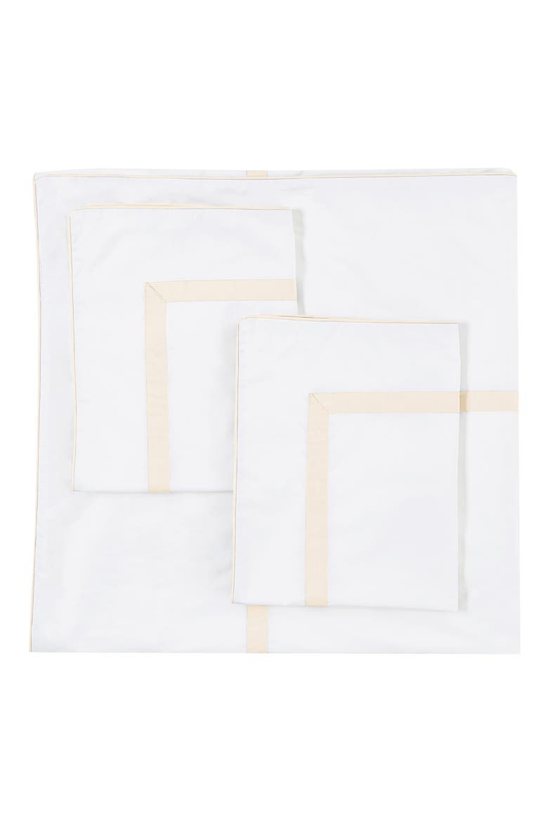Classic Border Embroidered Duvet & Sham Set, Main, color, IVORY