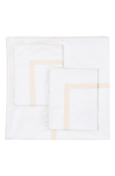 Classic Border Embroidered Duvet & Sham Set