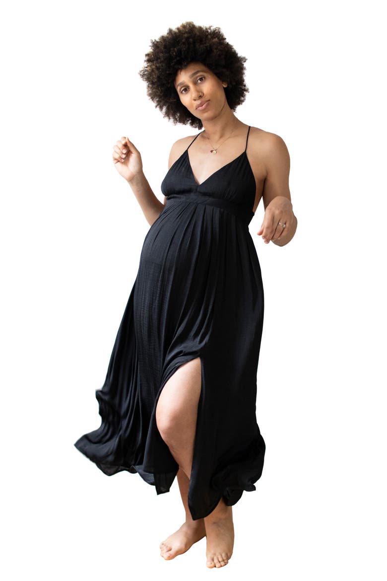 Oxord Maternity/Nursing Sundress, Alternate, color, OXFORD BLACK
