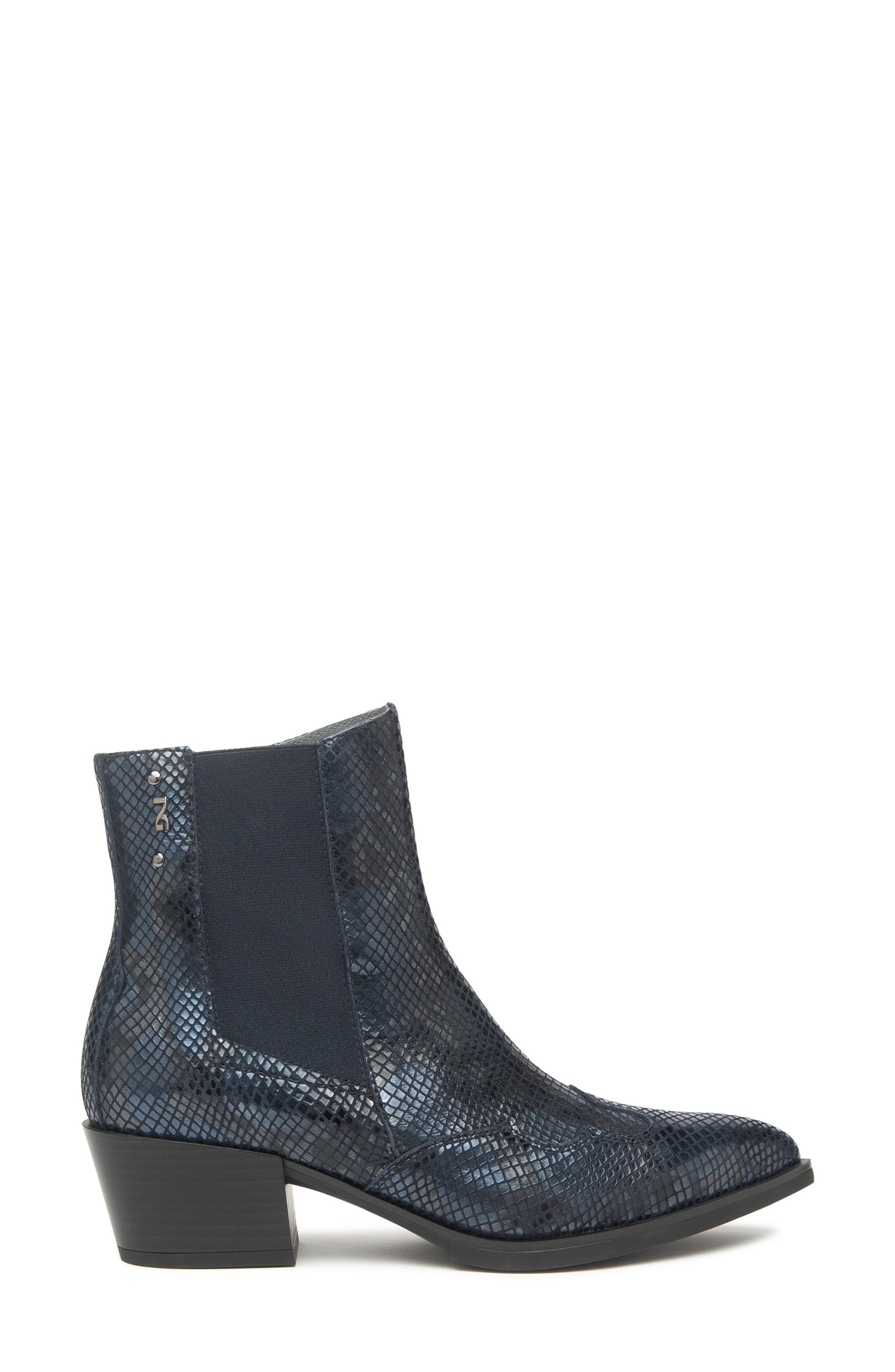 Leather Western Chelsea Bootie, Alternate, color, BLUE