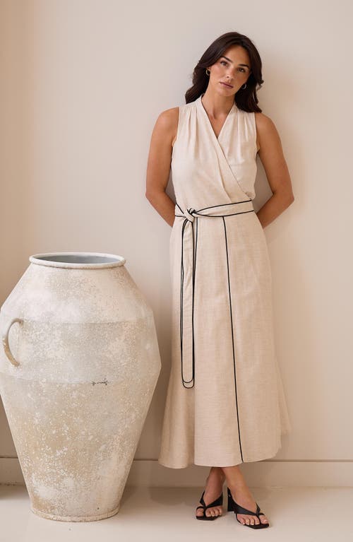 Brave + True Brave+true Ari Tie Waist Sleeveless Linen Blend Maxi Dress