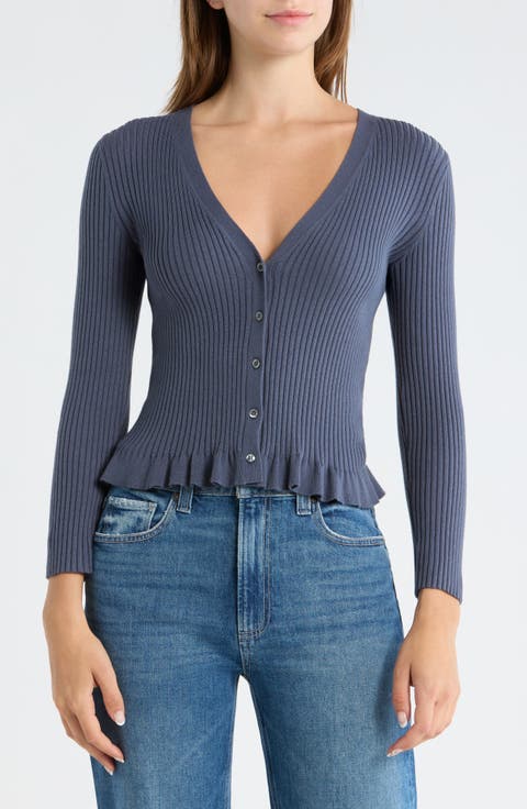 Royce Cotton Blend Rib Cardigan