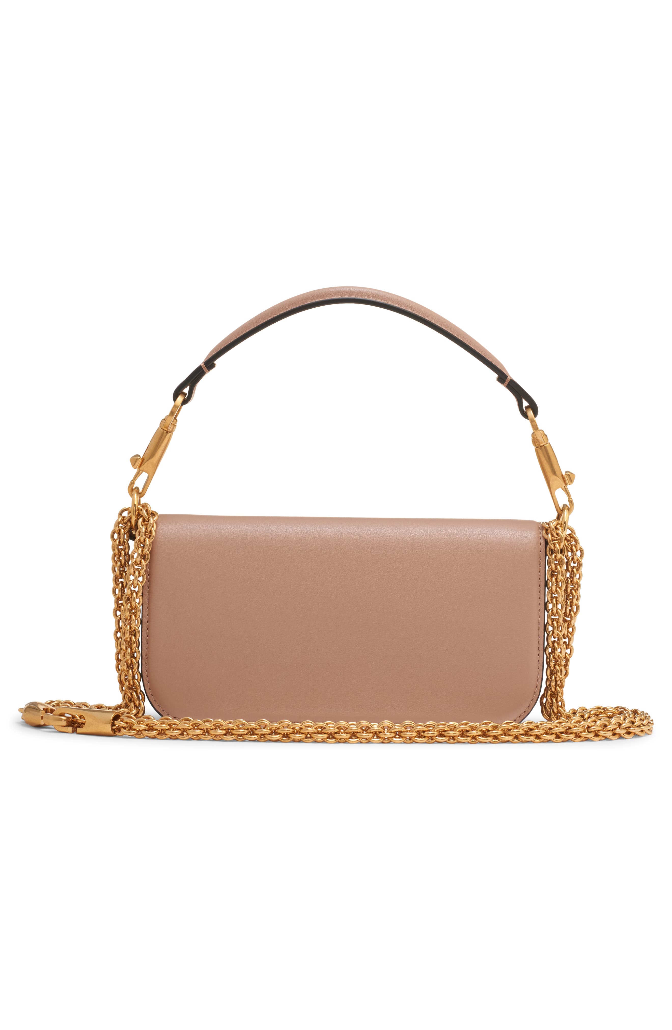 Valentino Garavani Small Locò Leather Shoulder Bag, Alternate, color, Rose Cannelle/ Cream Crystal