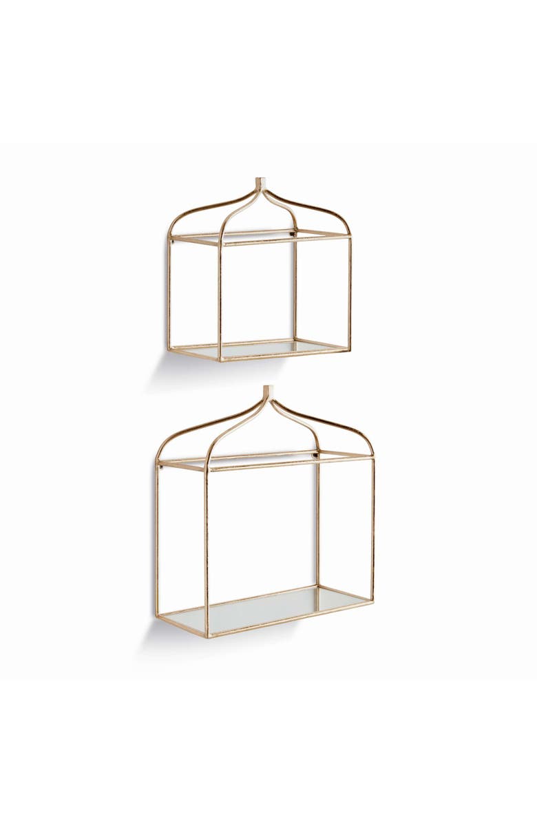Napa Home & Garden Abbey Mirrored Wall Shelves Set Of 2, Main, color, Gold