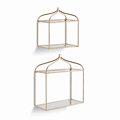 Abbey Mirrored Wall Shelves Set Of 2