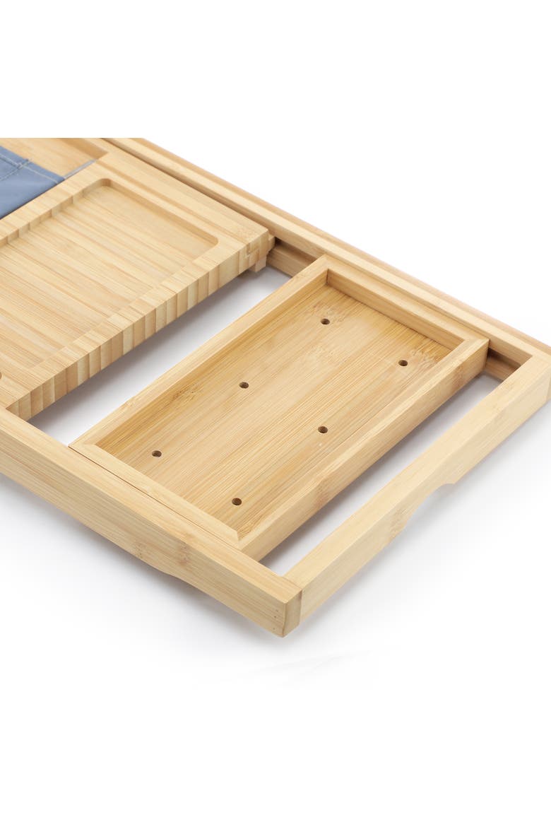 Expandable Wood Bath Tray, Alternate, color, Bamboo