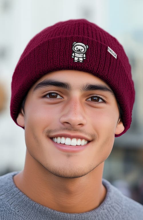 Dalix Ice Bear Beanie In Maroon